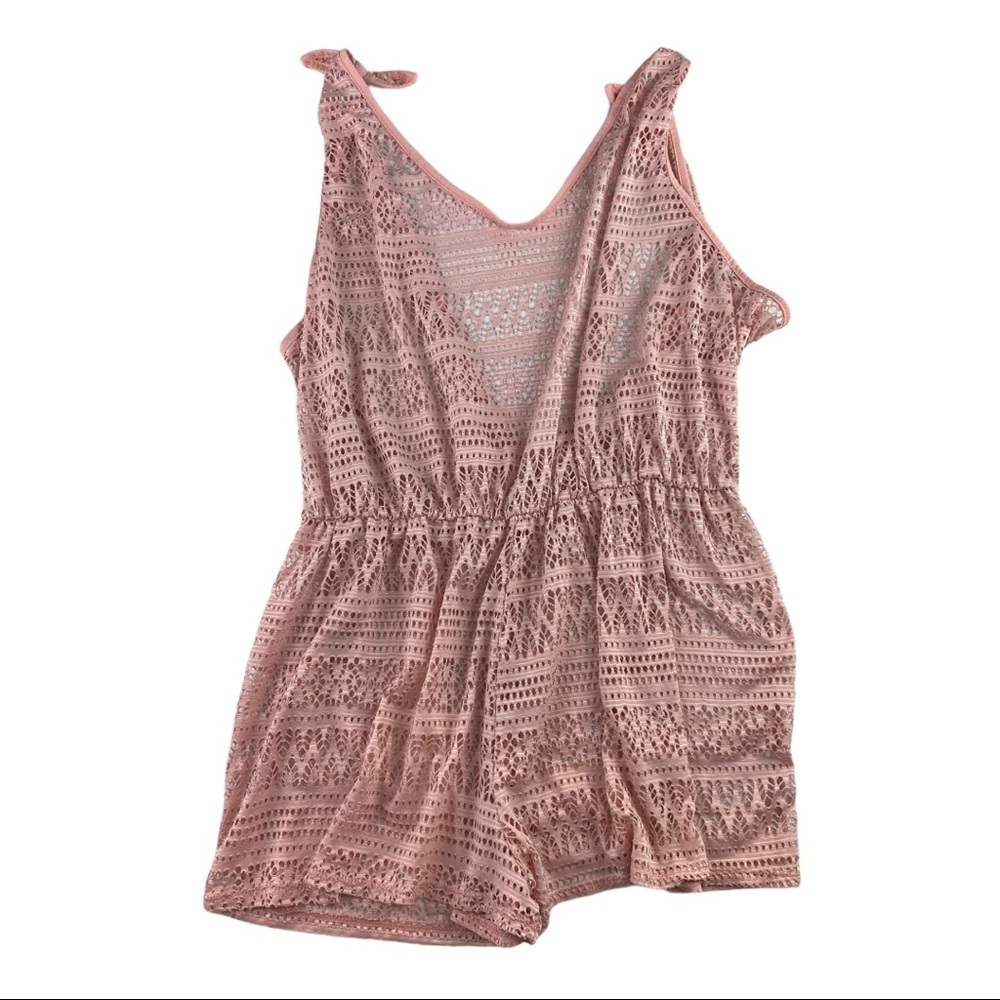 Pink Crochet Swim Cover Up